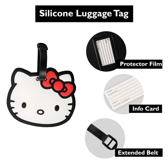 Hello Kitty Sanrio Luggage Tags Set of 2 Bag Charms NWT - Picture 3 of 6
